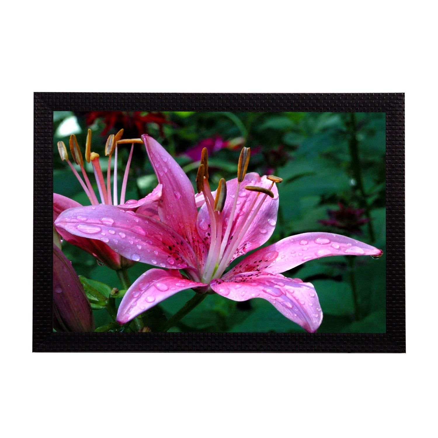 Pink Flower Satin Matt Texture UV Art Painting Kafalo