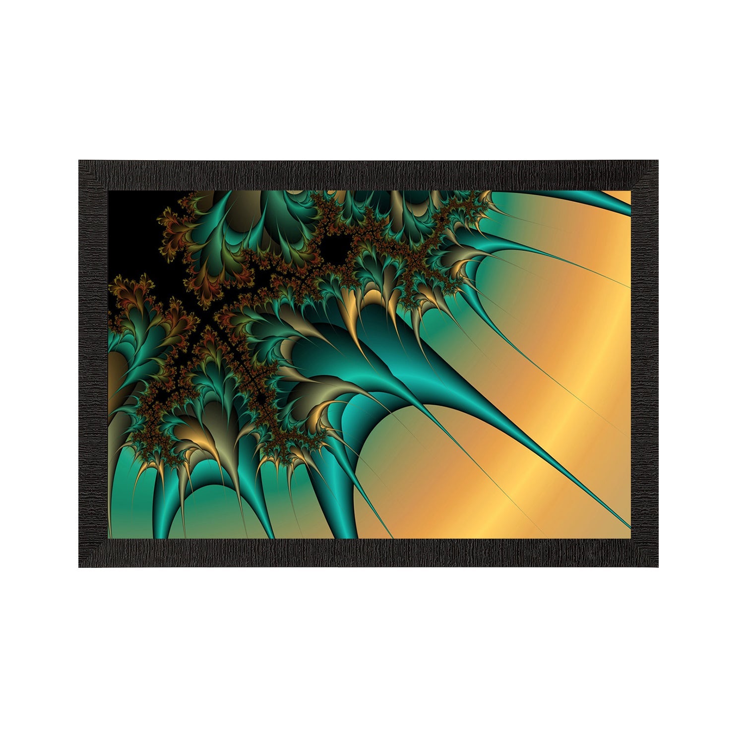 Abstract Green & Yellow Satin Matt Texture UV Art Painting Kafalo