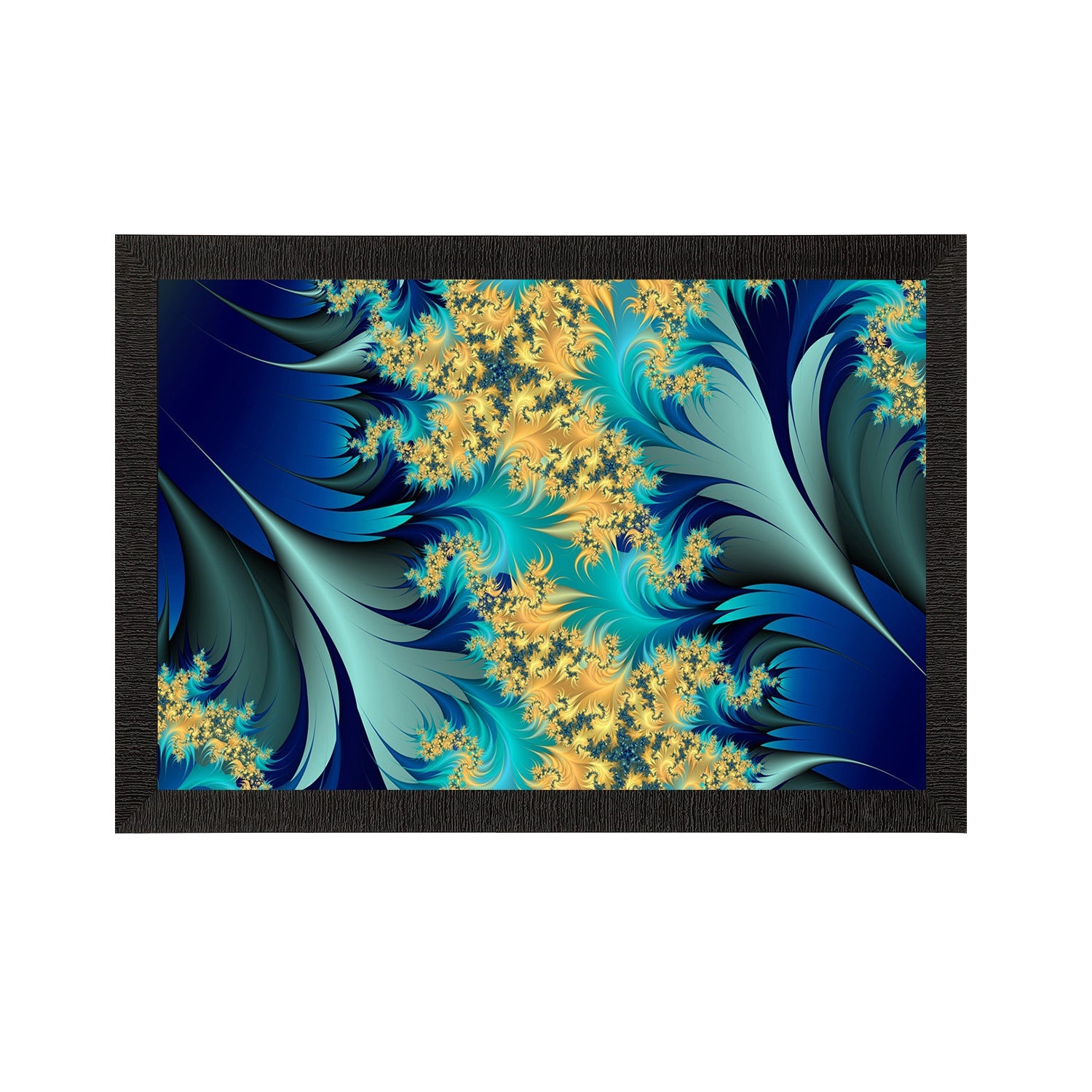 Blue Floral Satin Matt Texture UV Art Painting Kafalo