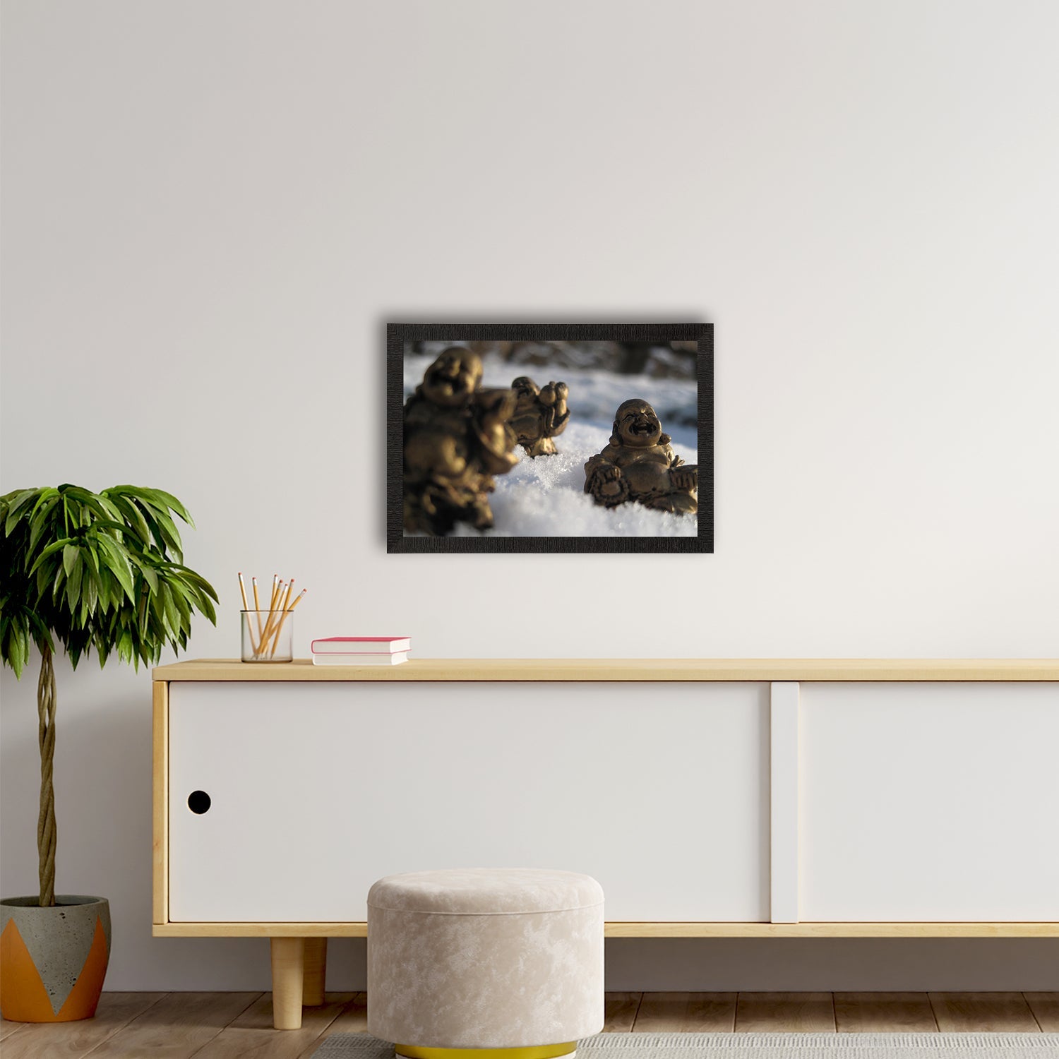 Laughing Buddha Satin Matt Texture UV Art Painting Kafalo