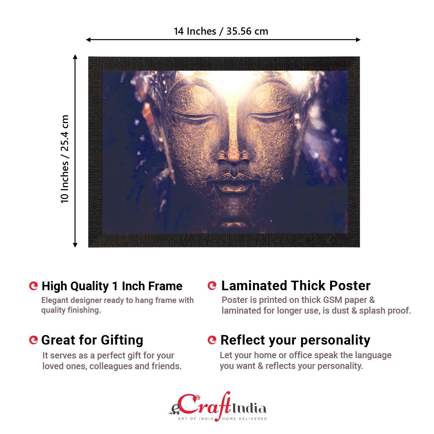Peaceful Lord Buddha Satin Matt Texture UV Art Painting Kafalo