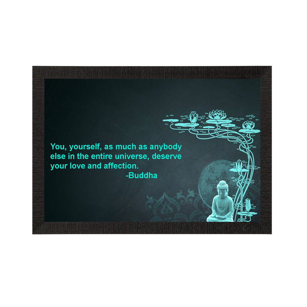 Captioned Lord Buddha Satin Matt Texture UV Art Painting Kafalo