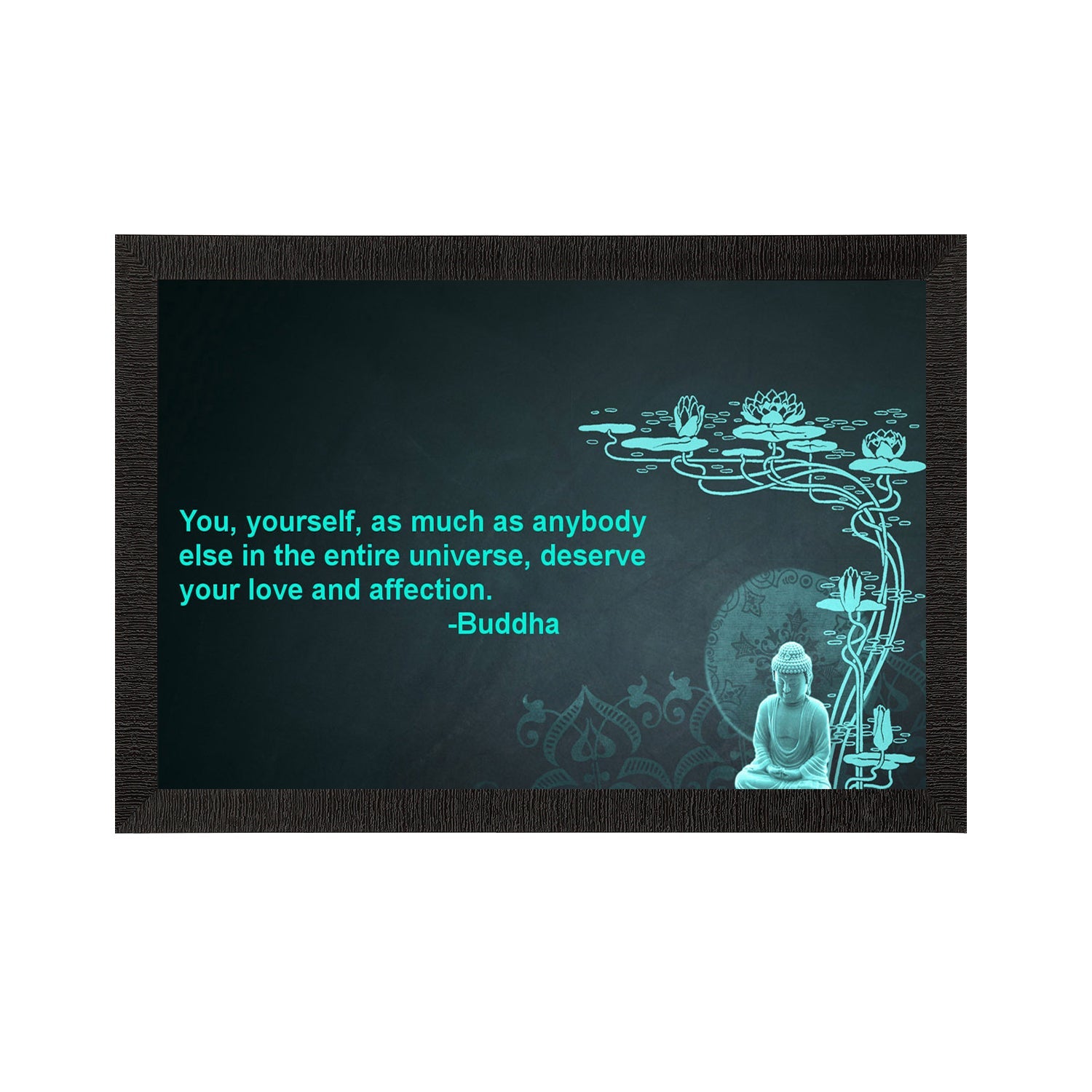 Captioned Lord Buddha Satin Matt Texture UV Art Painting Kafalo
