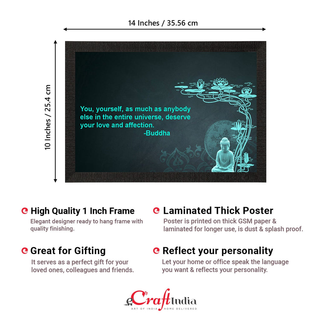 Captioned Lord Buddha Satin Matt Texture UV Art Painting Kafalo