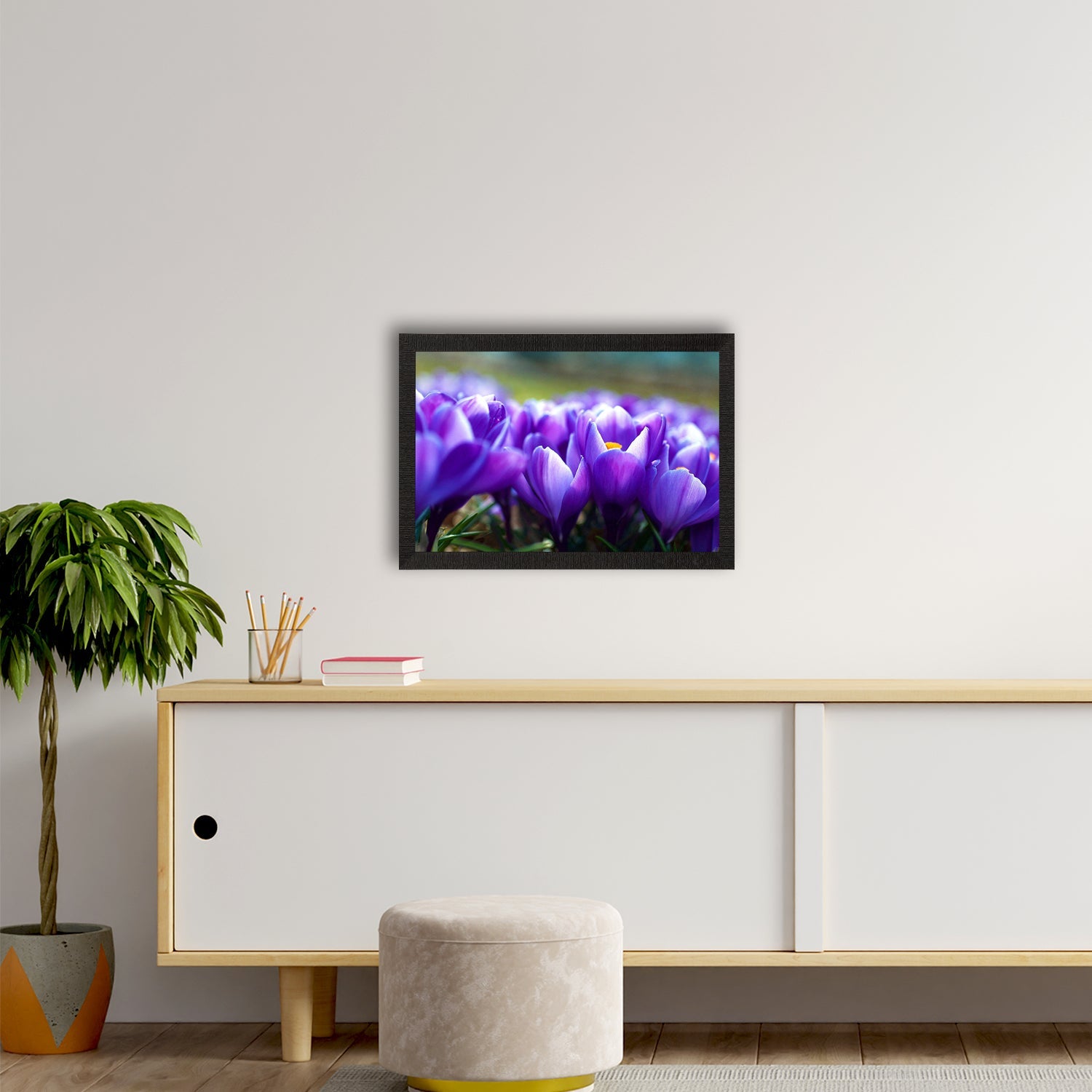 Purple Flowers Satin Matt Texture UV Art Painting Kafalo