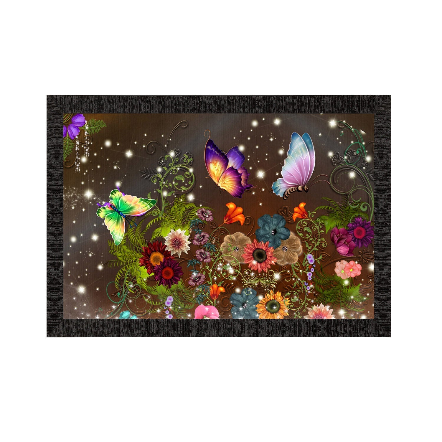 Colorful Butterflies Satin Matt Texture UV Art Painting Kafalo