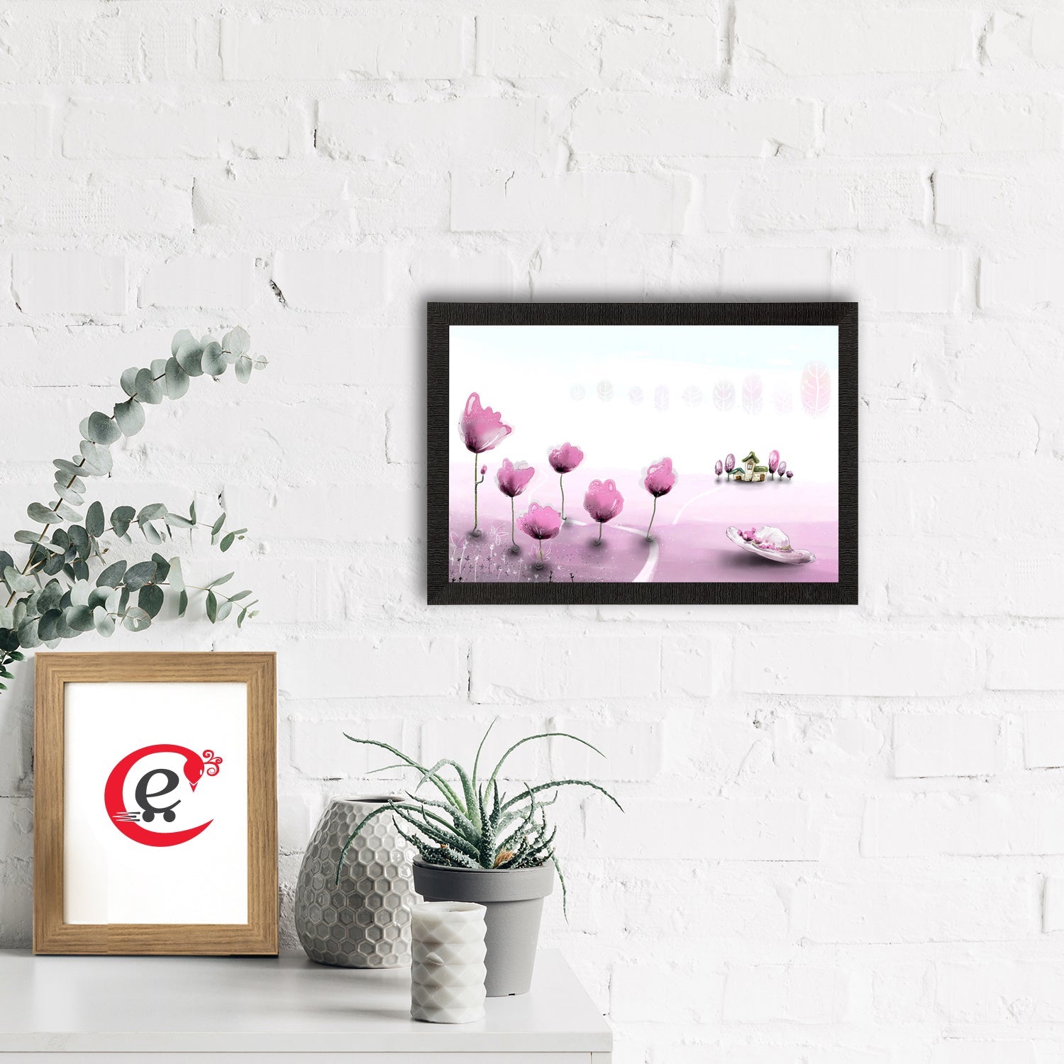 Pink Floral Satin Matt Texture UV Art Painting Kafalo