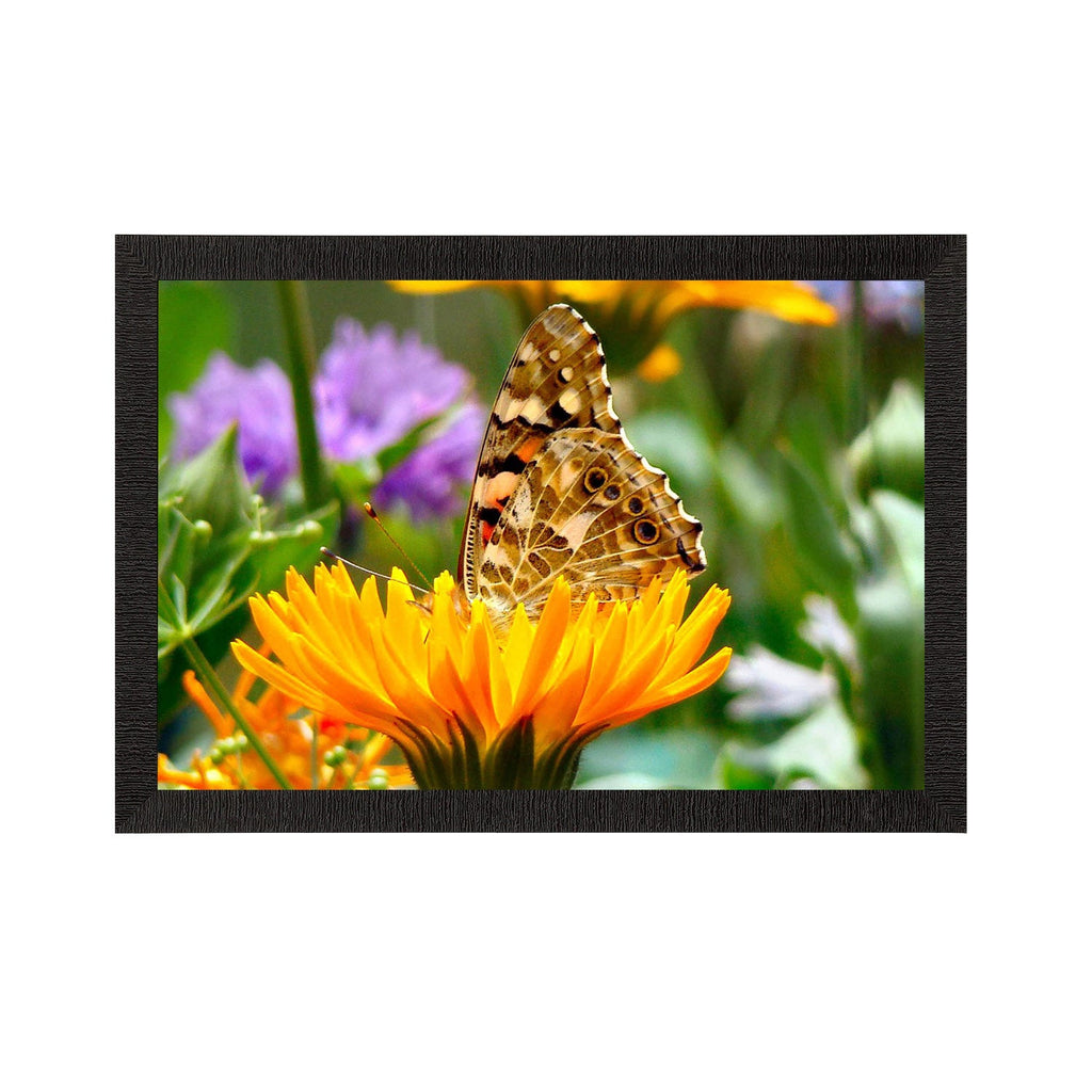 Butterfly On a Flower Satin Matt Texture UV Art Painting Kafalo