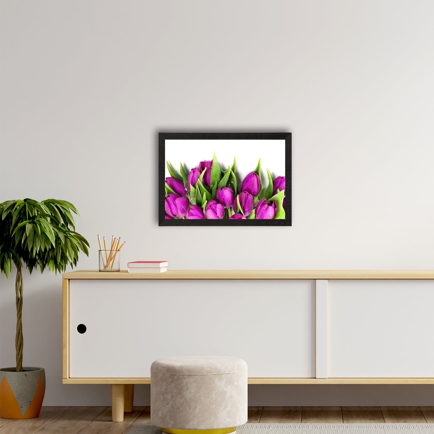 Pink Floral Satin Matt Texture UV Art Painting Kafalo