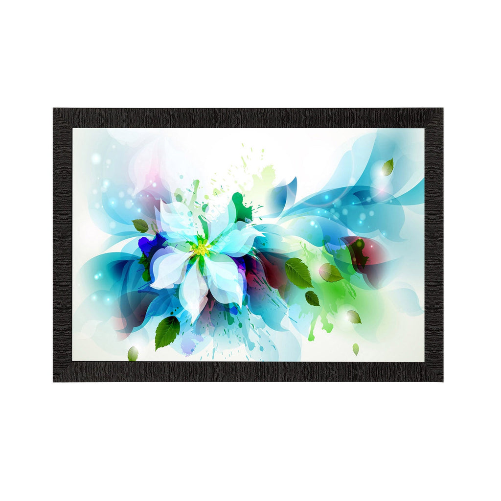 Blue Floral Satin Matt Texture UV Art Painting Kafalo