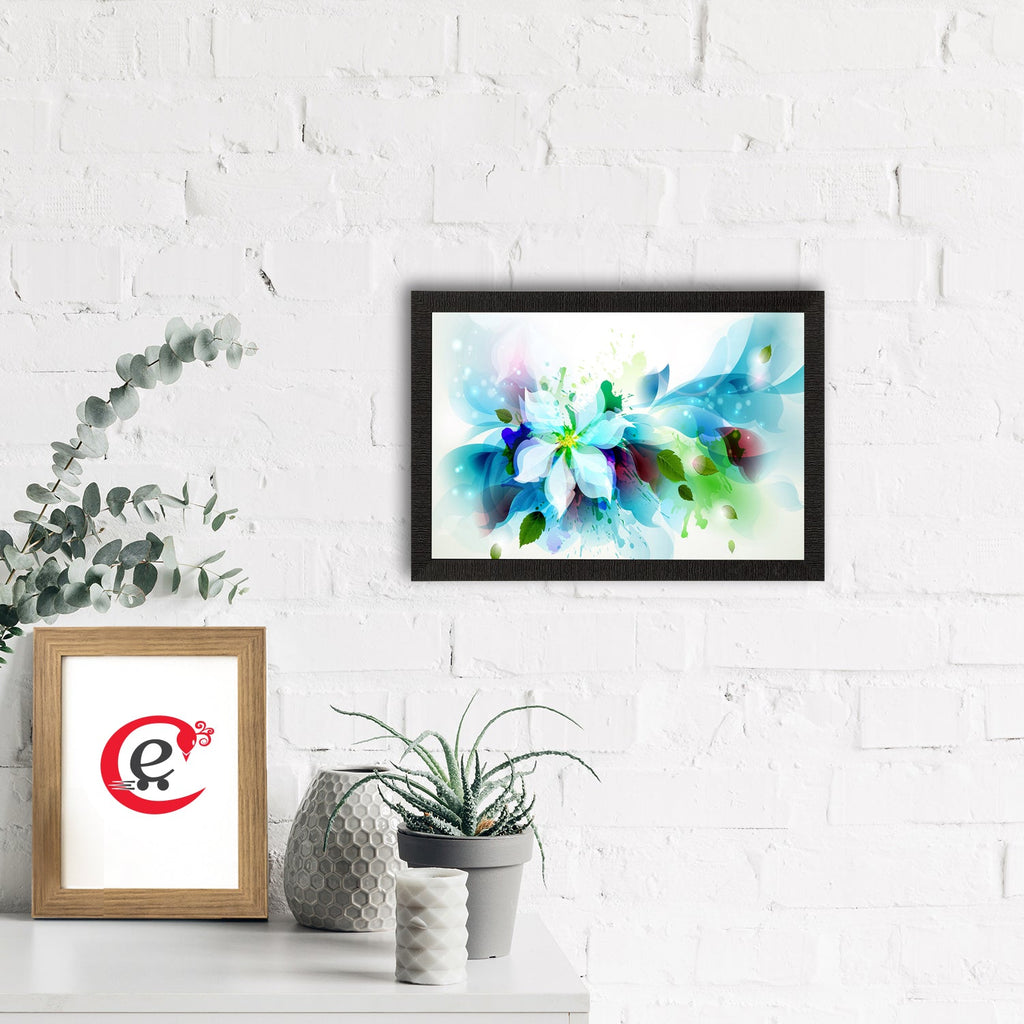 Blue Floral Satin Matt Texture UV Art Painting Kafalo