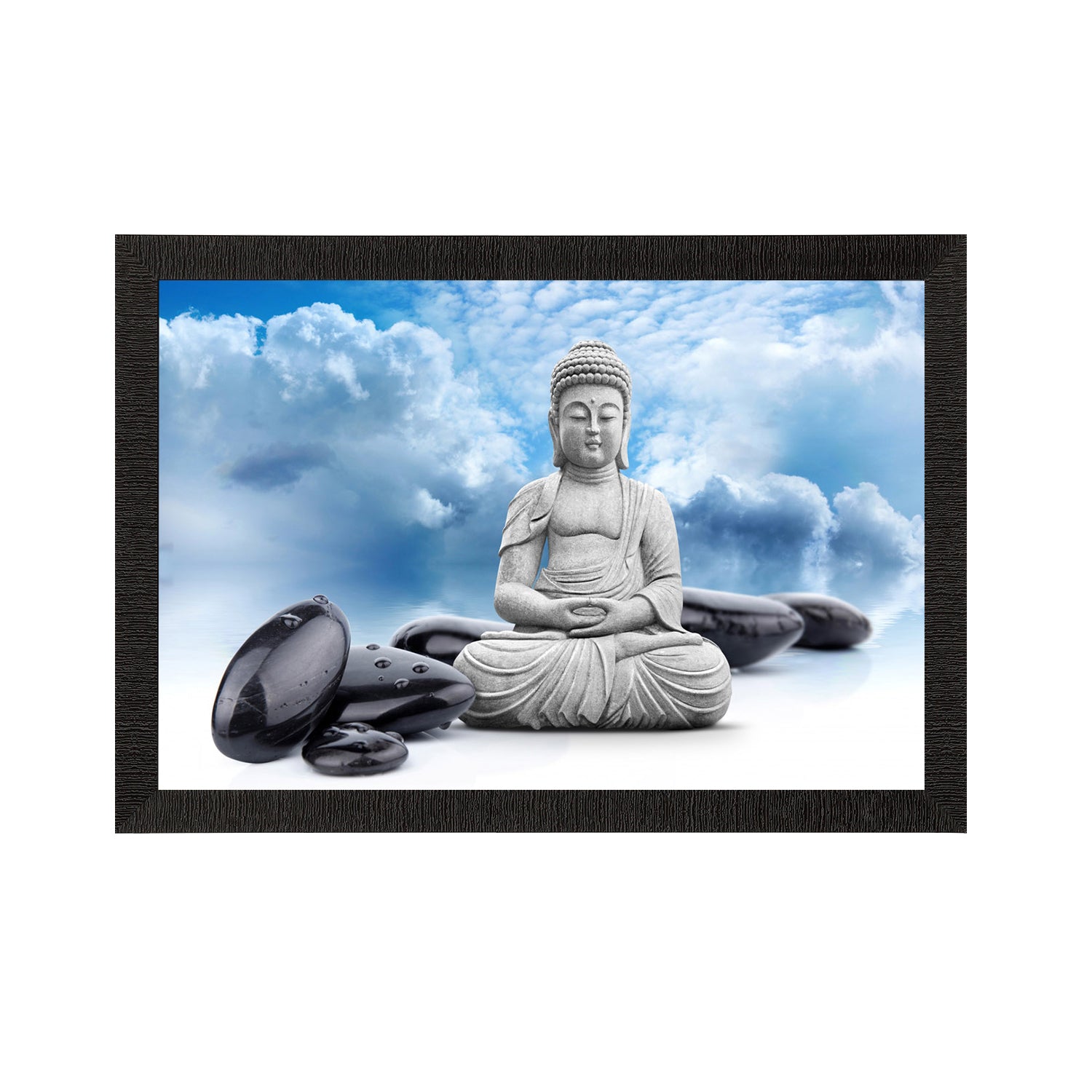 White Lord Buddha Satin Matt Texture UV Art Painting Kafalo