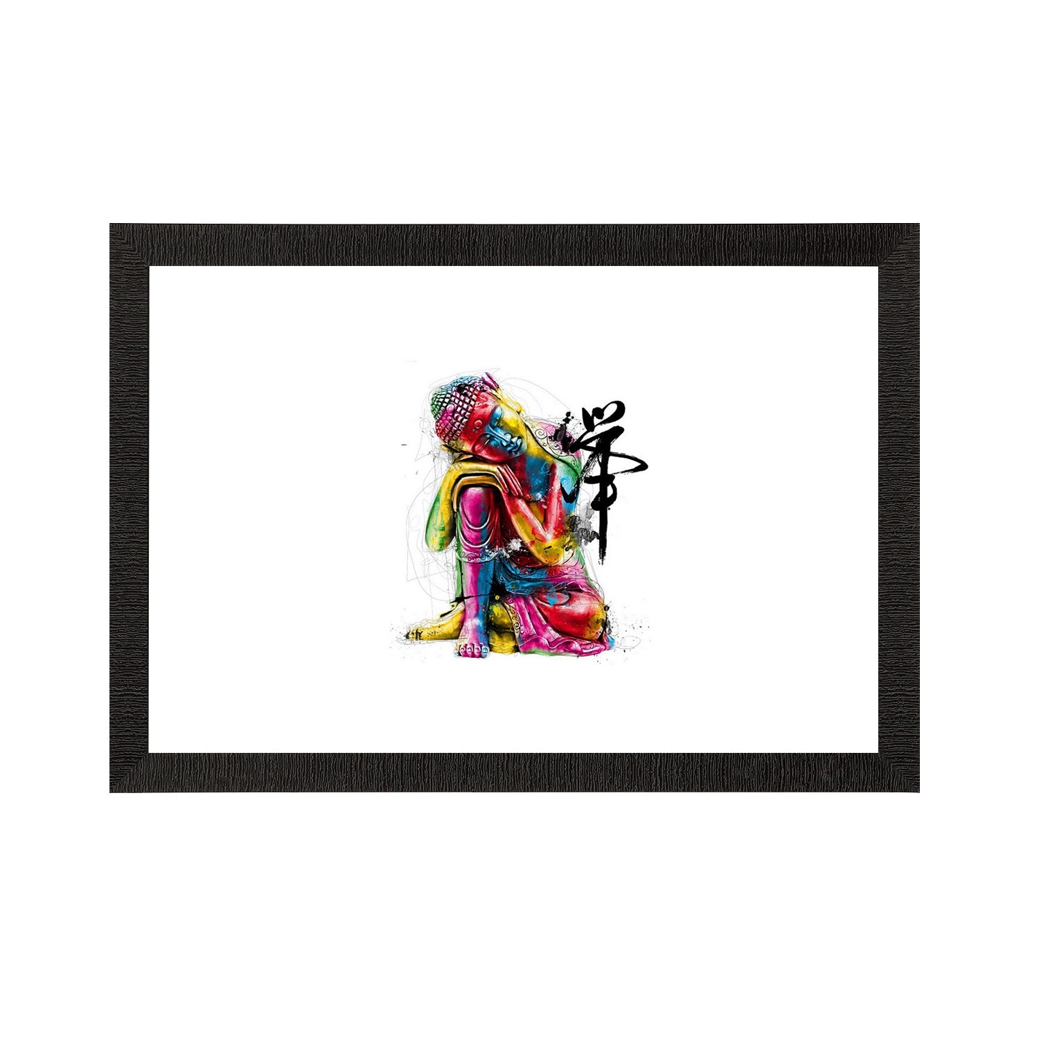 Colorful Lord Buddha Satin Matt Texture UV Art Painting Kafalo
