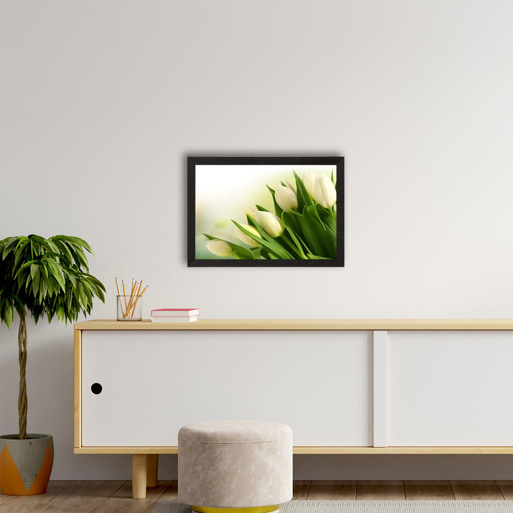 Beautiful White Flowers Satin Matt Texture UV Art Painting Kafalo