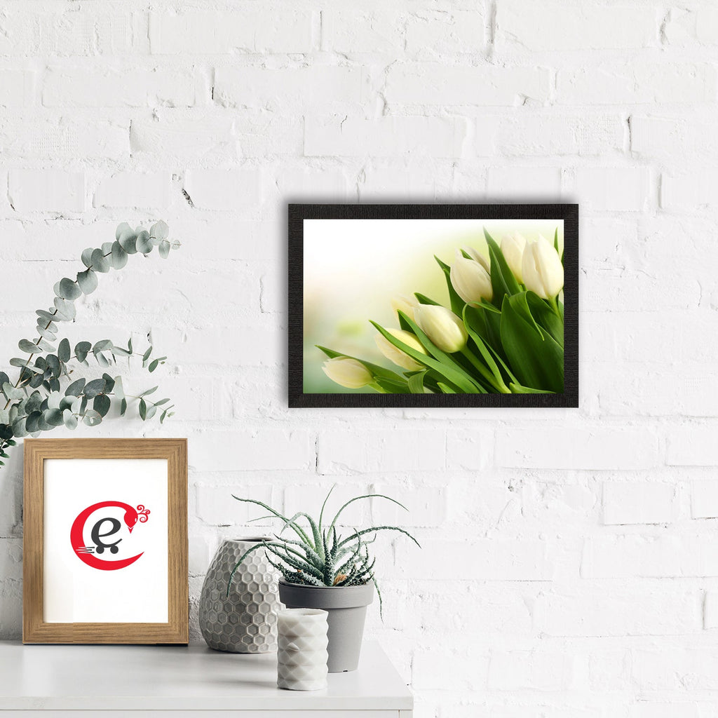 Beautiful White Flowers Satin Matt Texture UV Art Painting Kafalo
