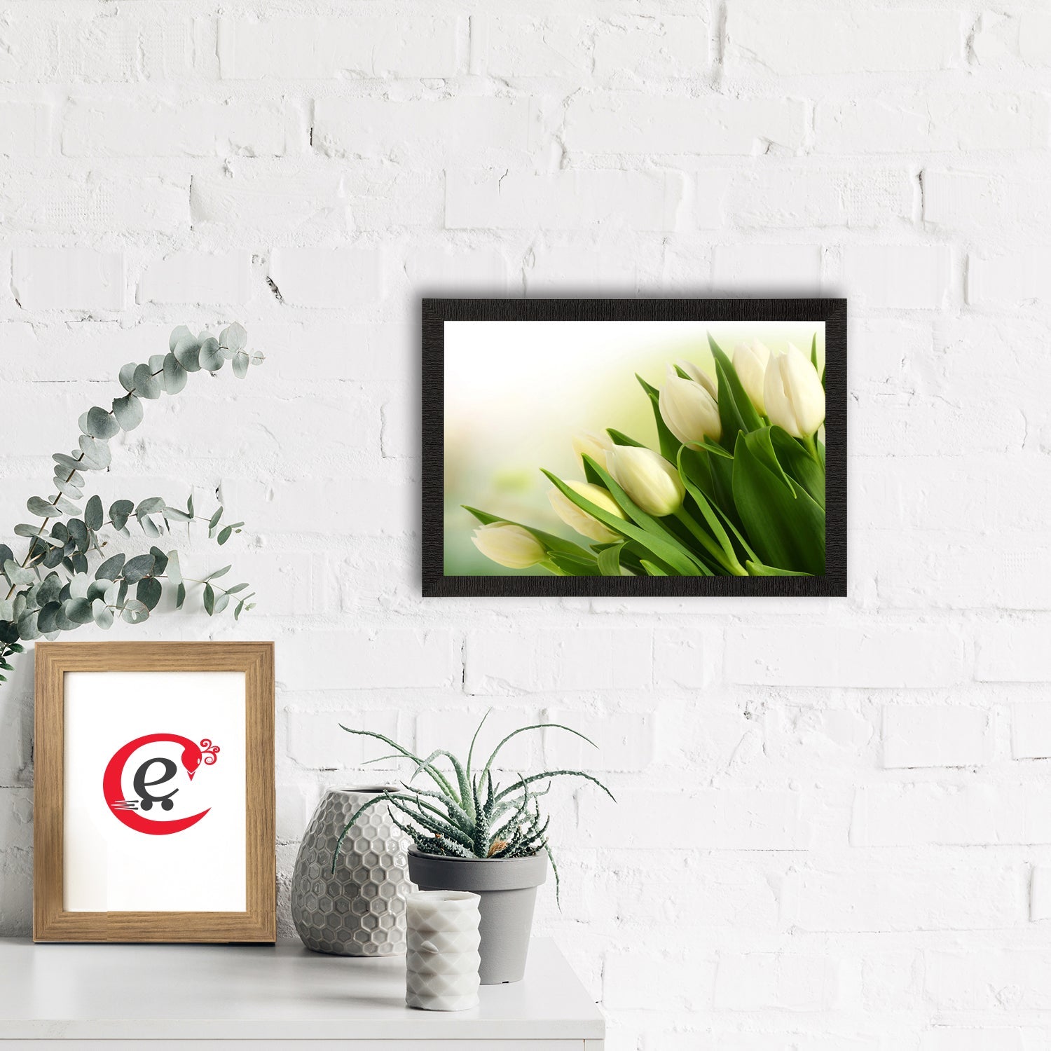 Beautiful White Flowers Satin Matt Texture UV Art Painting Kafalo