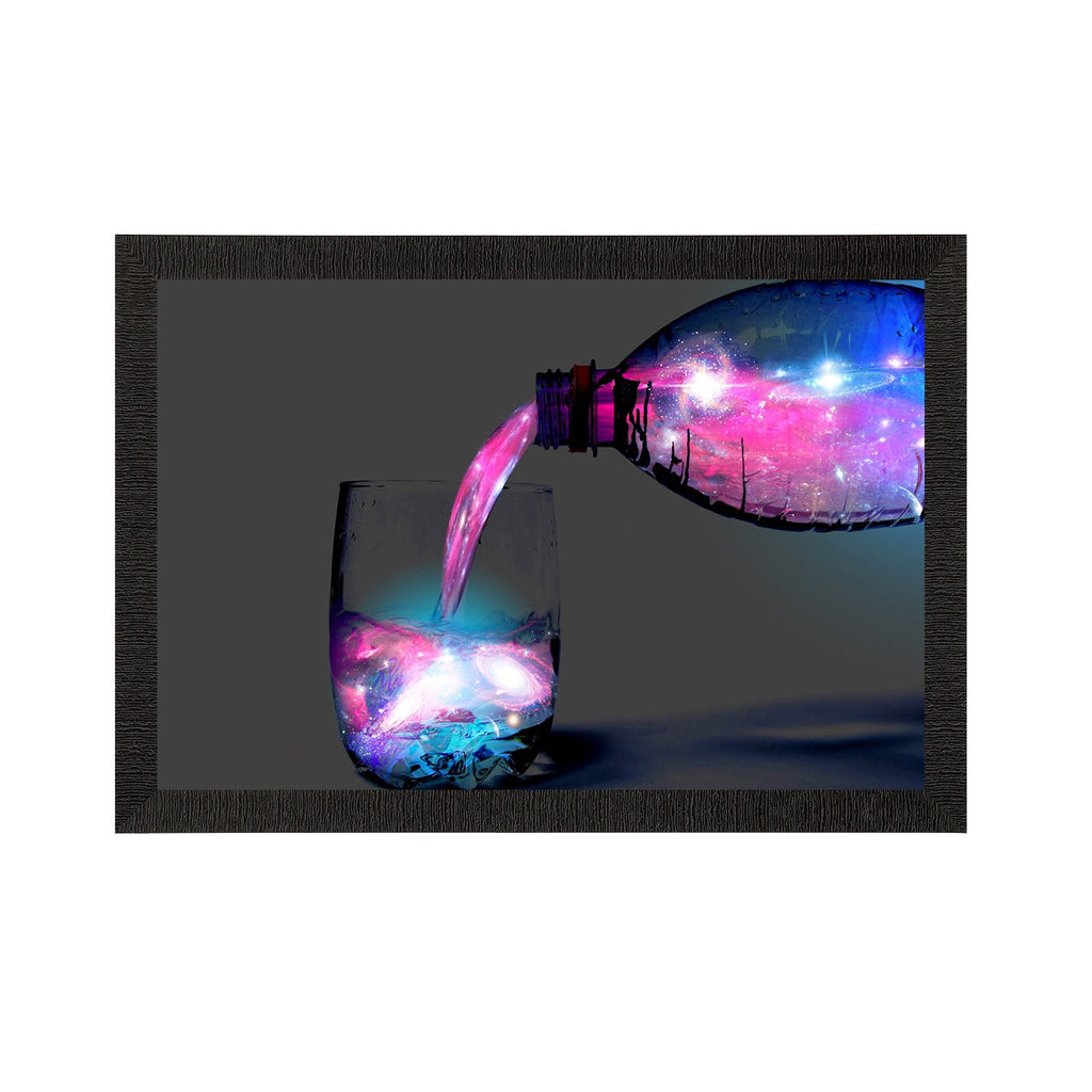 Neon Water & Bottle Satin Matt Texture UV Art Painting Kafalo