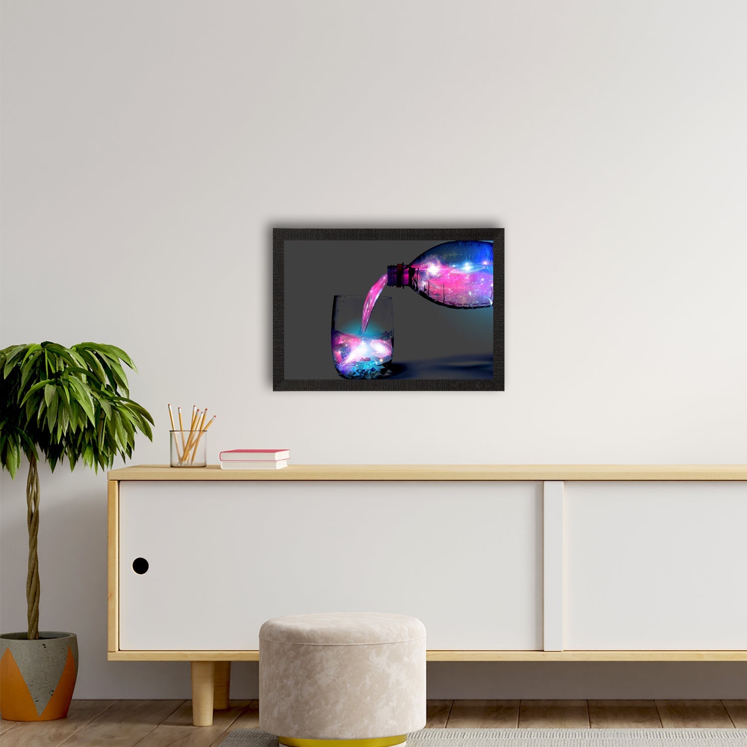 Neon Water & Bottle Satin Matt Texture UV Art Painting Kafalo