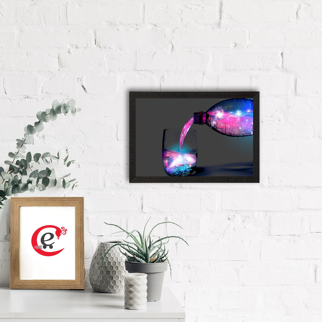 Neon Water & Bottle Satin Matt Texture UV Art Painting Kafalo
