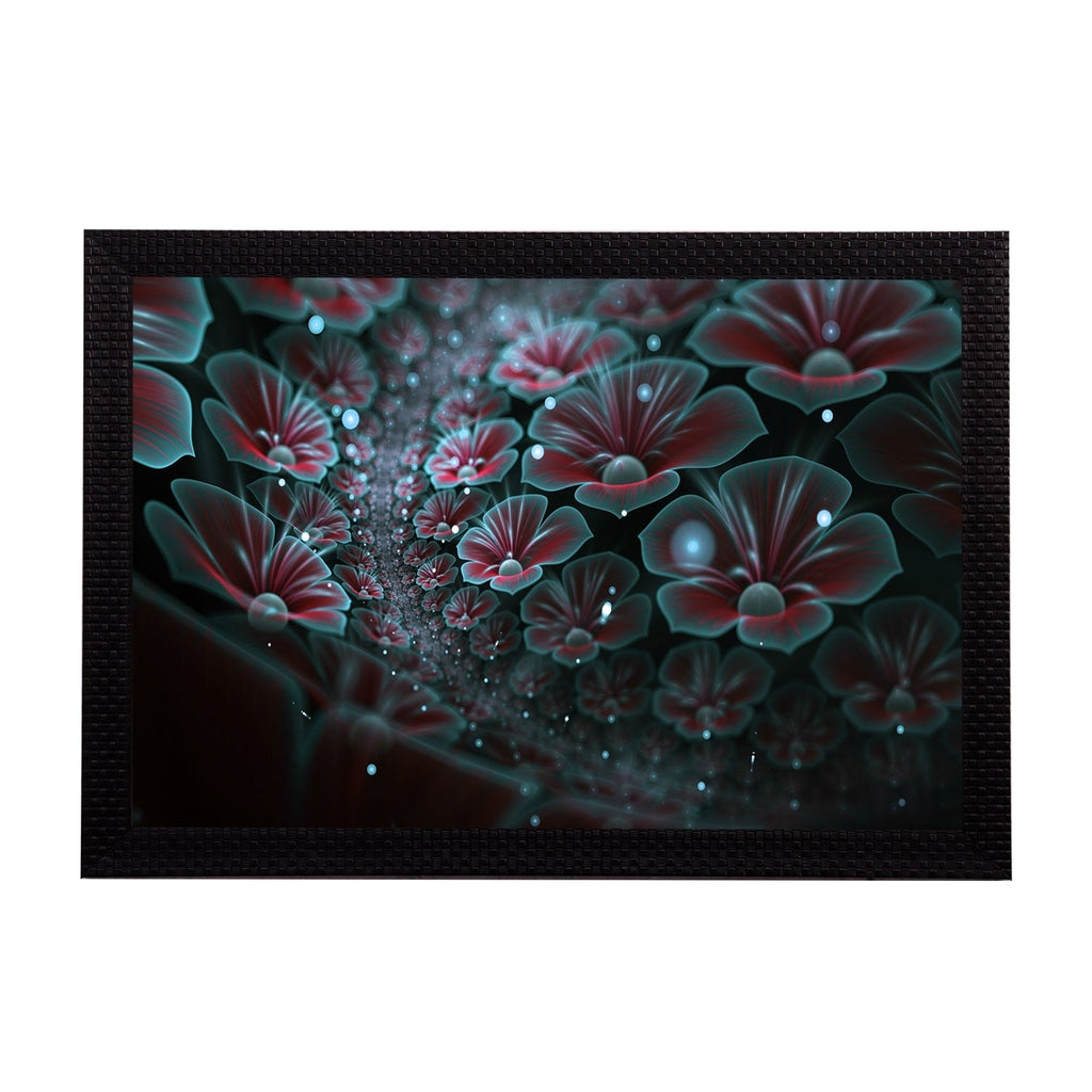 Shining Blue Floral Satin Matt Texture UV Art Painting Kafalo