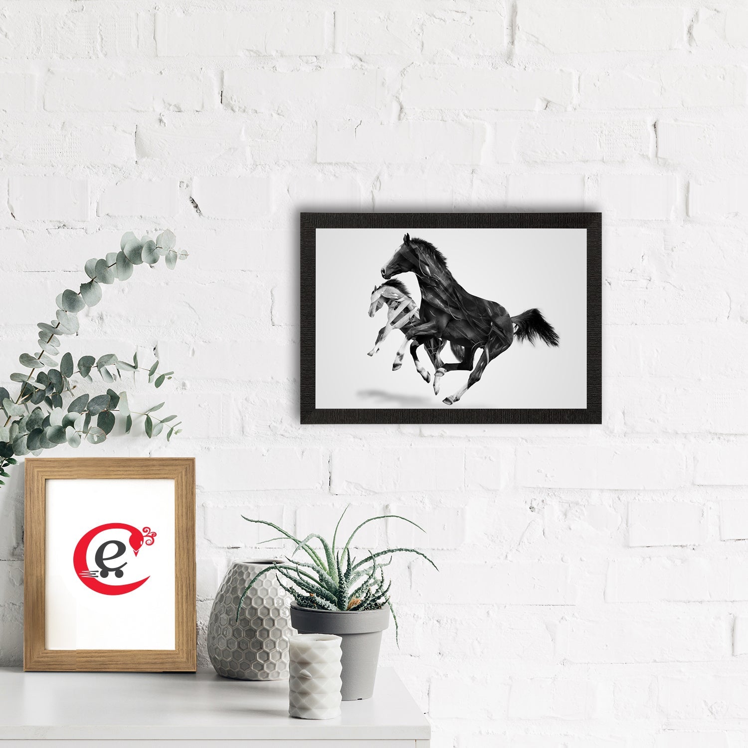 Horses Satin Matt Texture UV Art Painting Kafalo