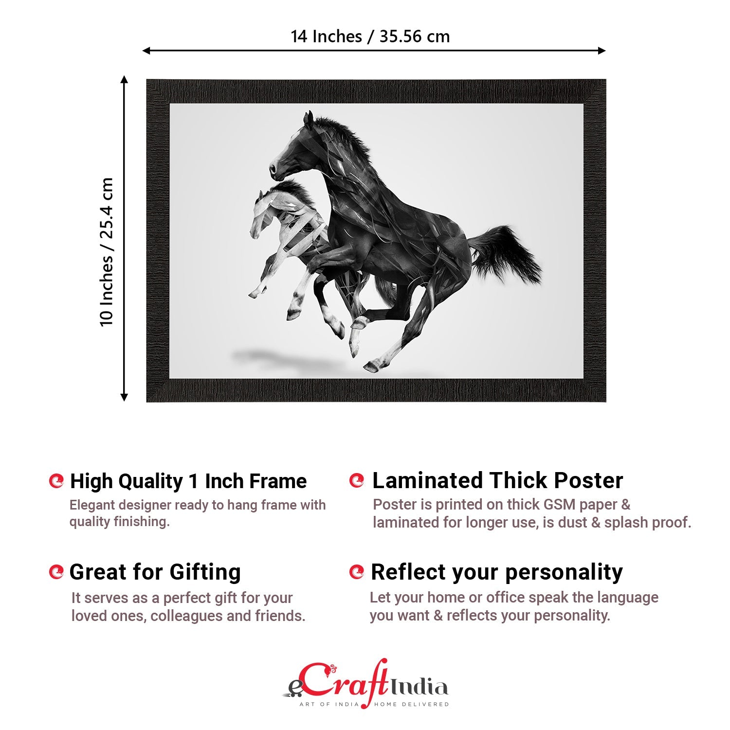 Horses Satin Matt Texture UV Art Painting Kafalo