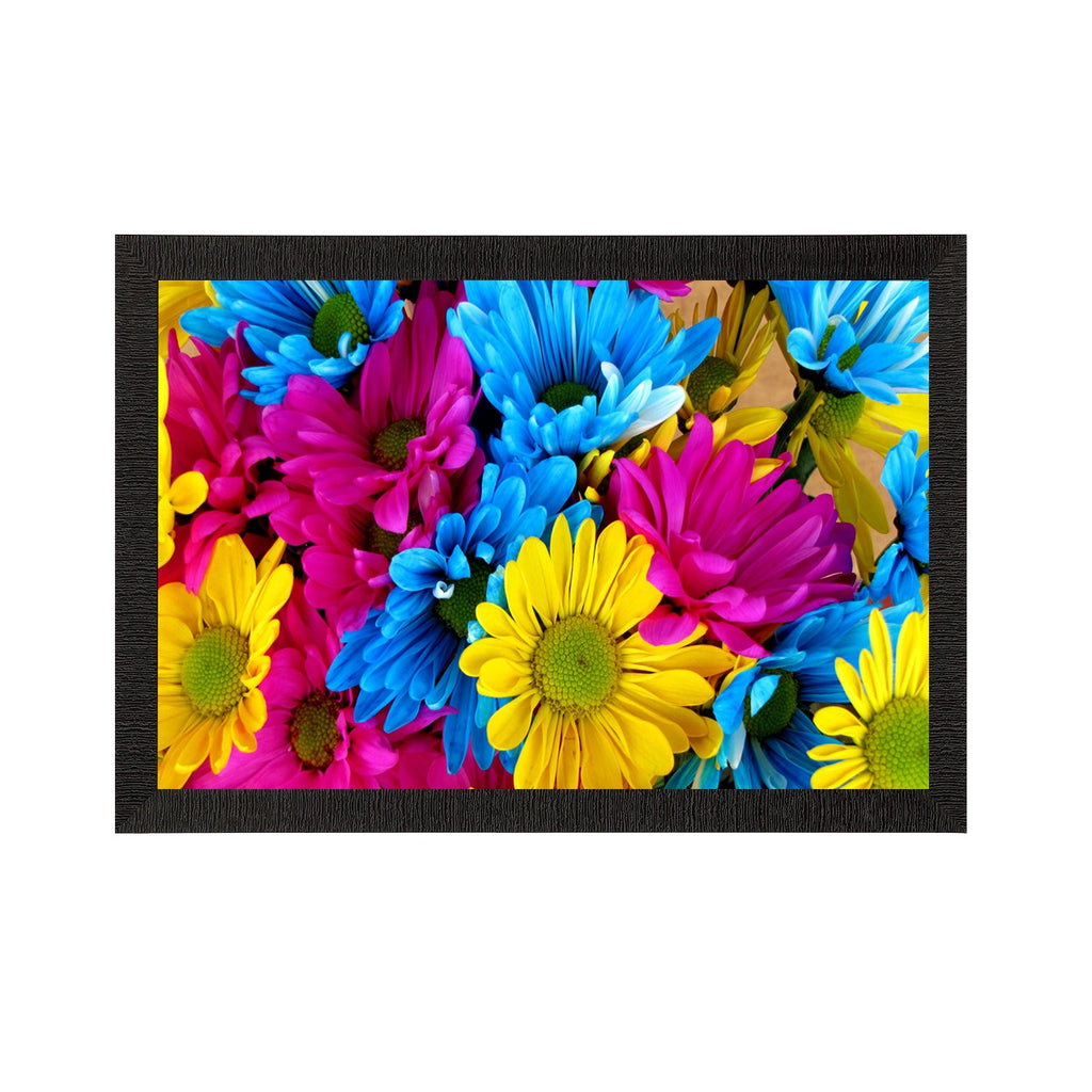 Tri Color Floral Satin Matt Texture UV Art Painting Kafalo
