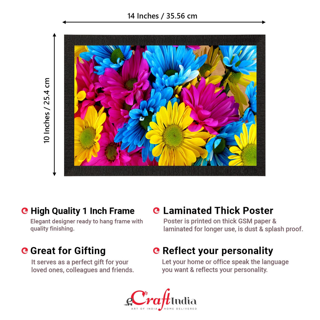 Tri Color Floral Satin Matt Texture UV Art Painting Kafalo