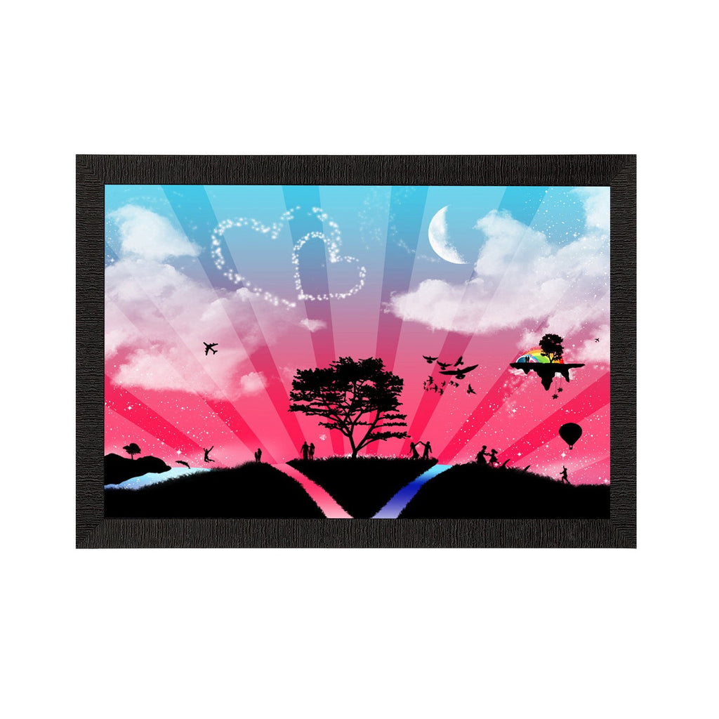 Pink Blue & Love Satin Matt Texture UV Art Painting Kafalo
