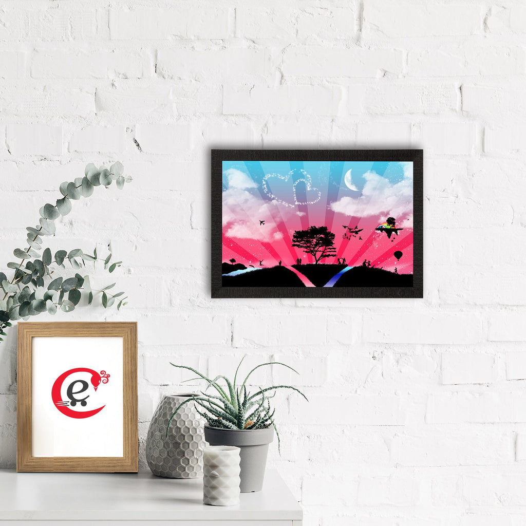Pink Blue & Love Satin Matt Texture UV Art Painting Kafalo