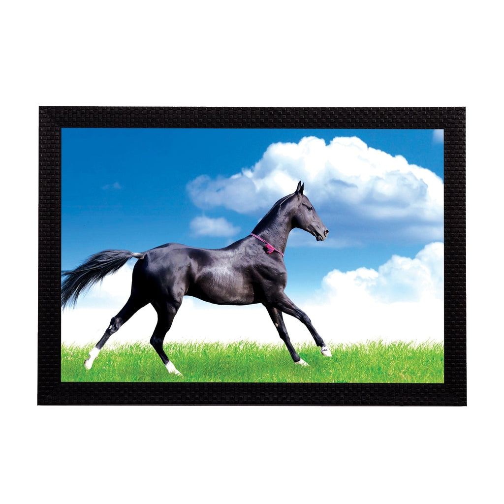 Black Horse Satin Matt Texture UV Art Painting Kafalo
