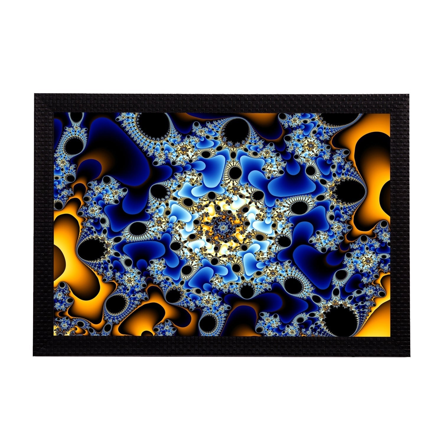 Blue Abstract Satin Matt Texture UV Art Painting Kafalo