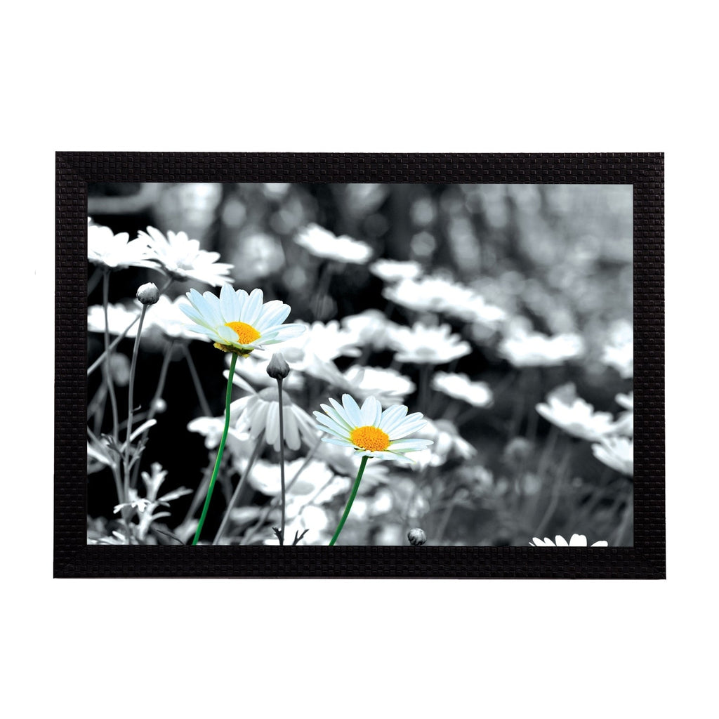 Black & White Floral Satin Matt Texture UV Art Painting Kafalo
