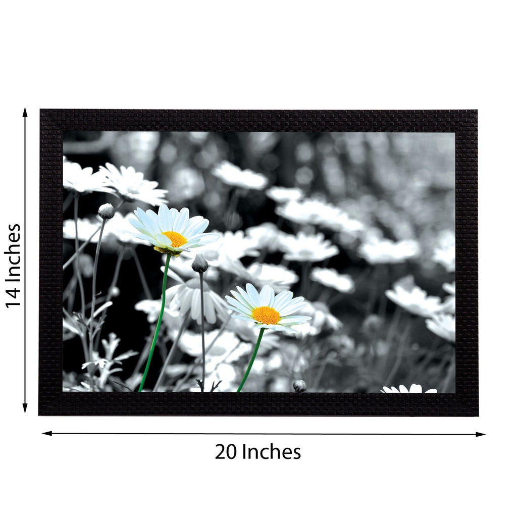 Black & White Floral Satin Matt Texture UV Art Painting Kafalo
