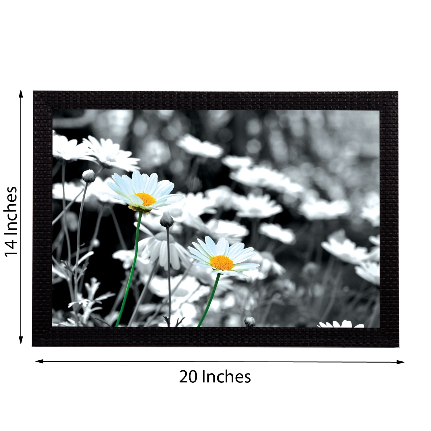 Black & White Floral Satin Matt Texture UV Art Painting Kafalo