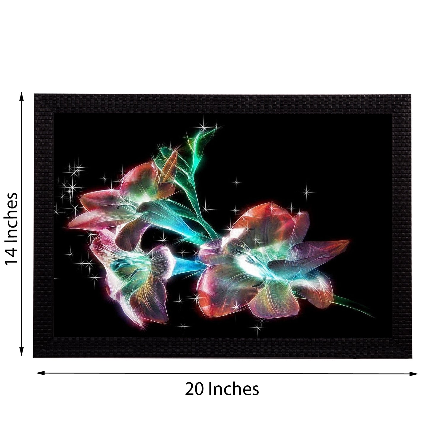 Neon Floral Satin Matt Texture UV Art Painting Kafalo