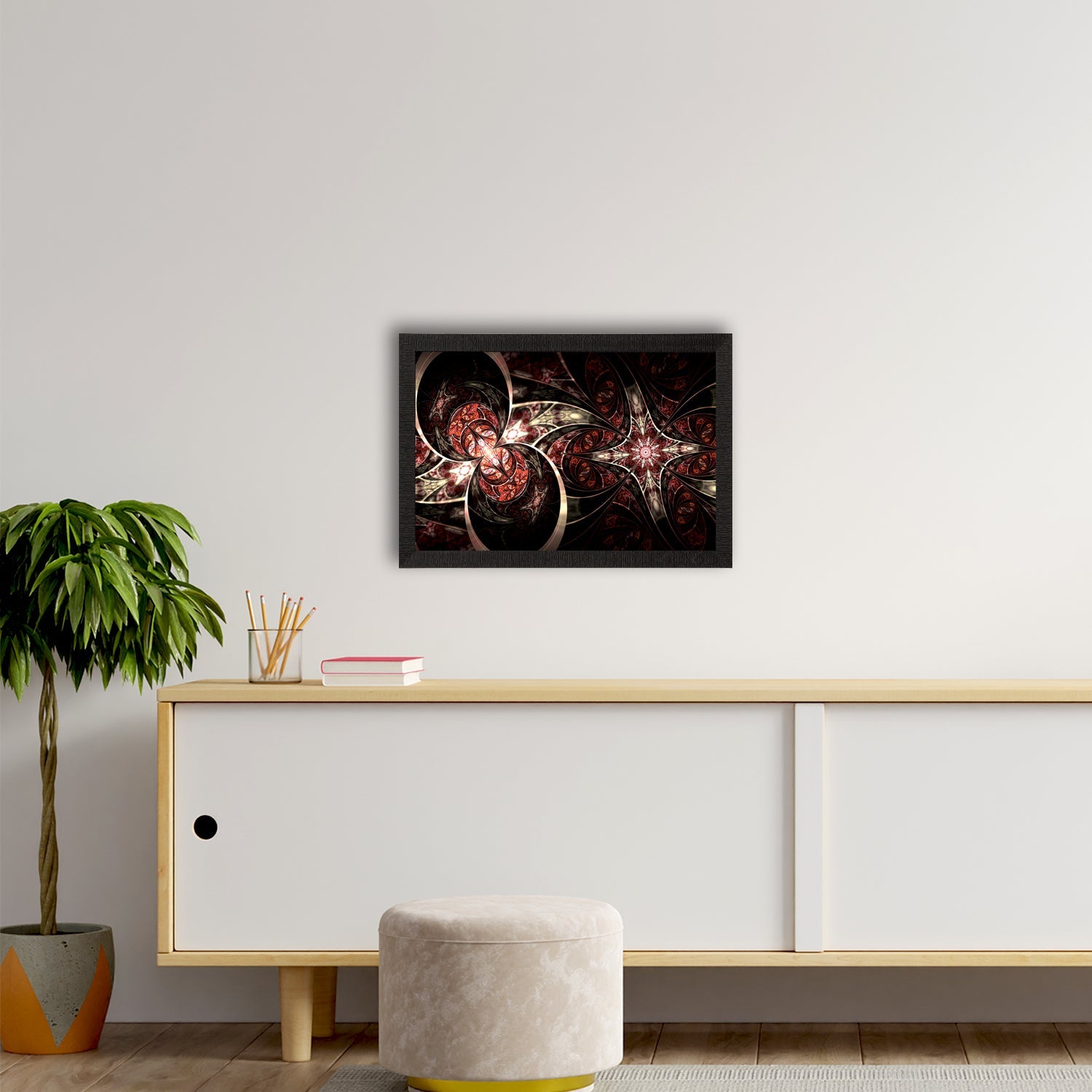 Black Abstract Satin Matt Texture UV Art Painting Kafalo