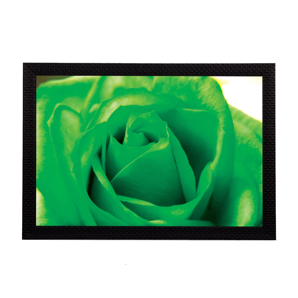 Green Floral Satin Matt Texture UV Art Painting Kafalo
