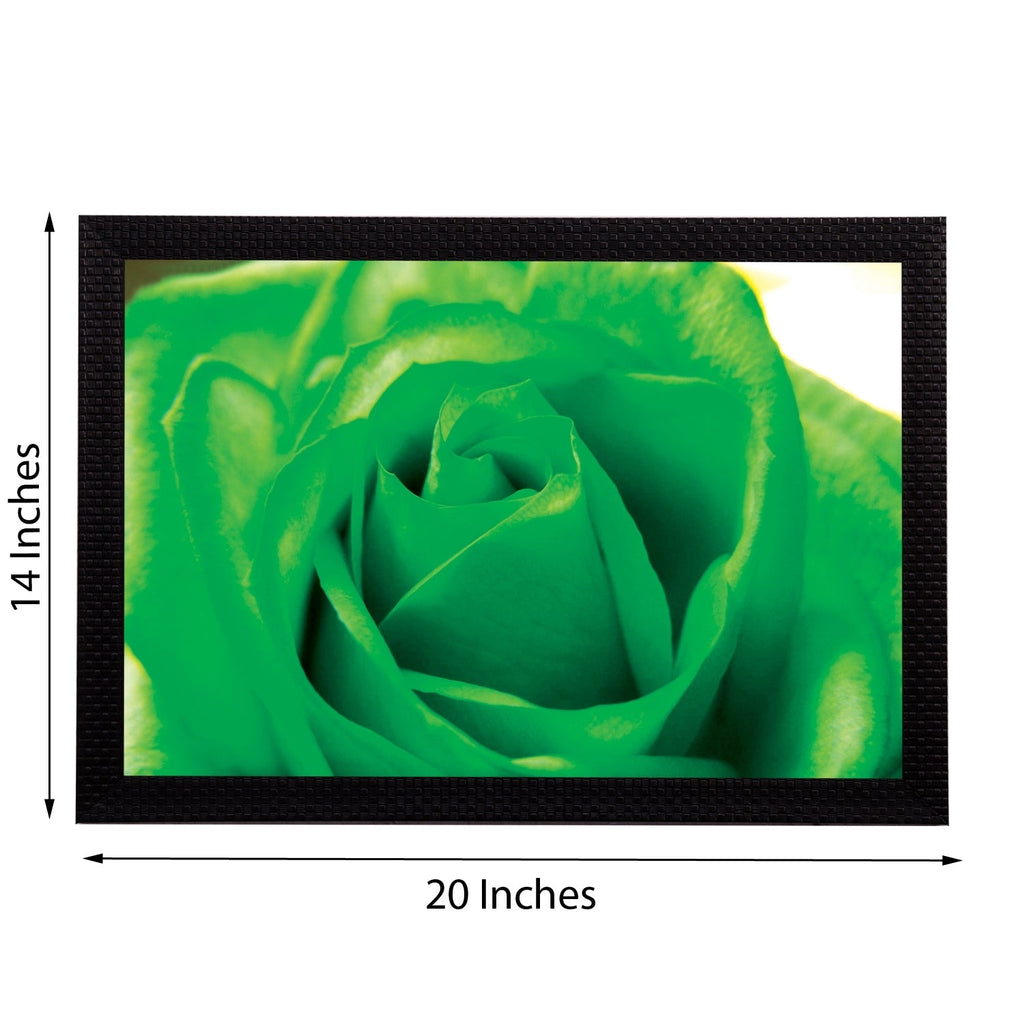 Green Floral Satin Matt Texture UV Art Painting Kafalo