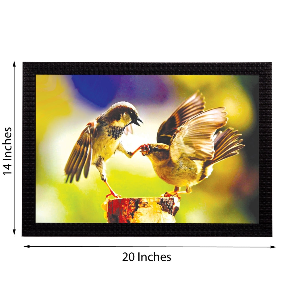 Playful Birds Satin Matt Texture UV Art Painting Kafalo