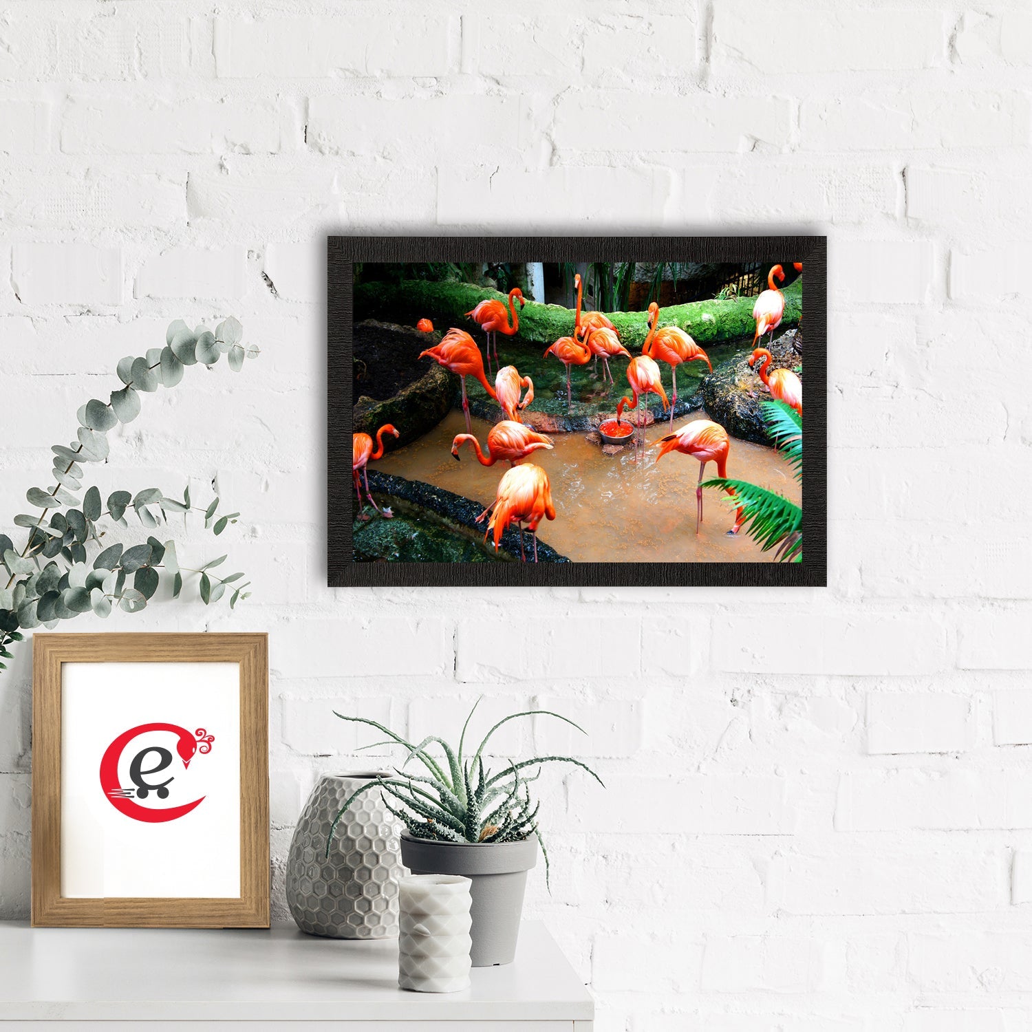 Flamingos Satin Matt Texture UV Art Painting Kafalo
