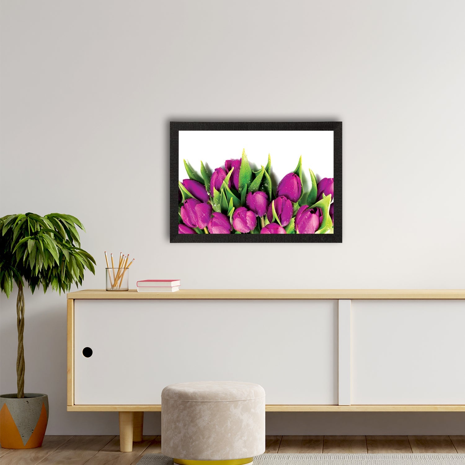 Pink Lillies Satin Matt Texture UV Art Painting Kafalo