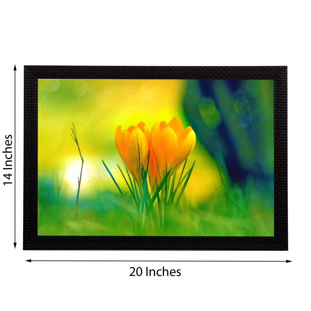 Yellow Floral Satin Matt Texture UV Art Painting Kafalo