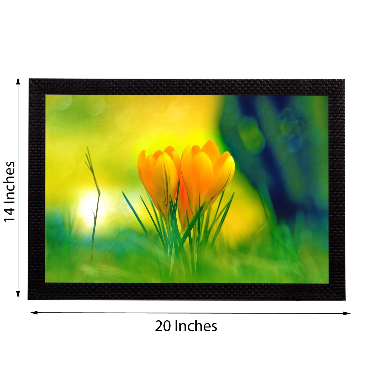 Yellow Floral Satin Matt Texture UV Art Painting Kafalo