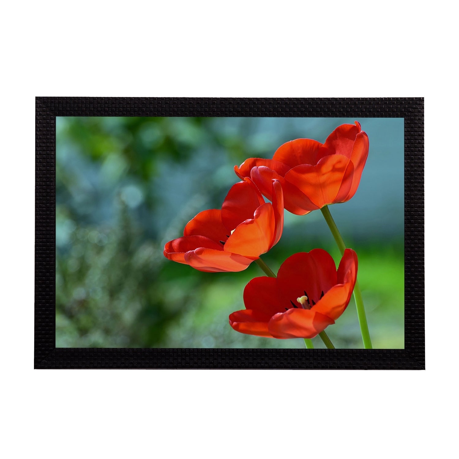 Red Floral Satin Matt Texture UV Art Painting Kafalo