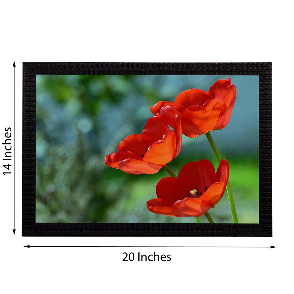 Red Floral Satin Matt Texture UV Art Painting Kafalo