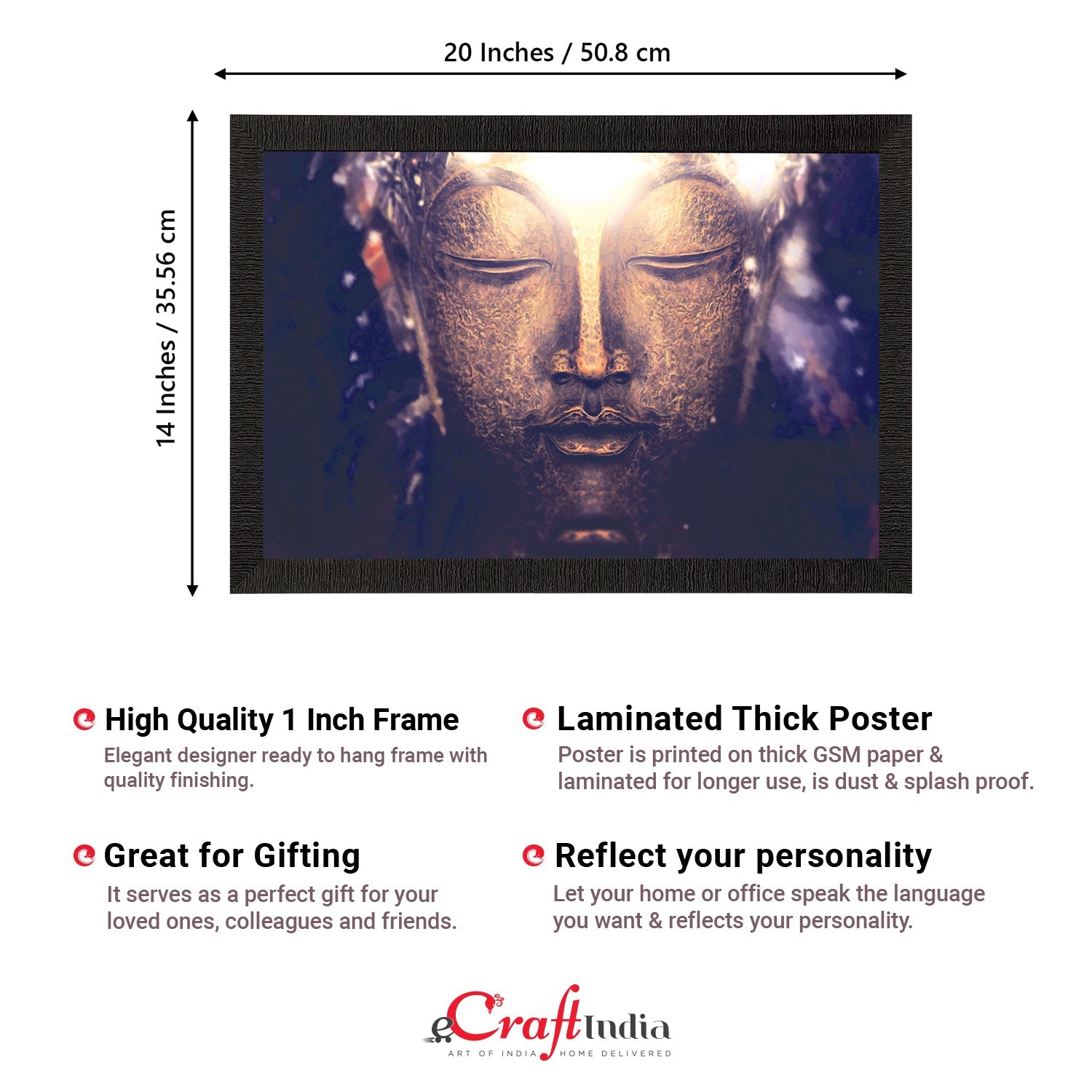 Lord Buddha Face Painting Digital Printed Religious Wall Art Kafalo