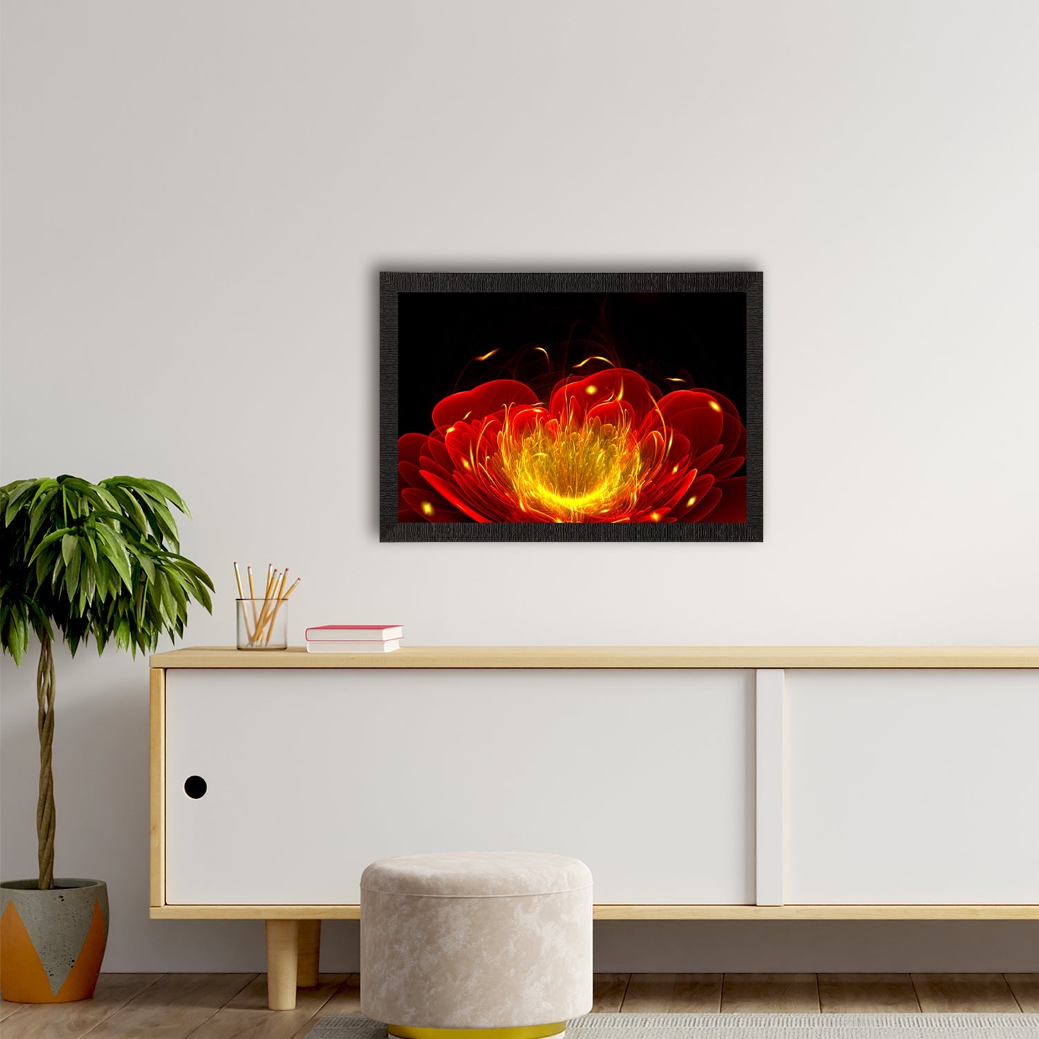 Glowing Flower Satin Matt Texture UV Art Painting Kafalo
