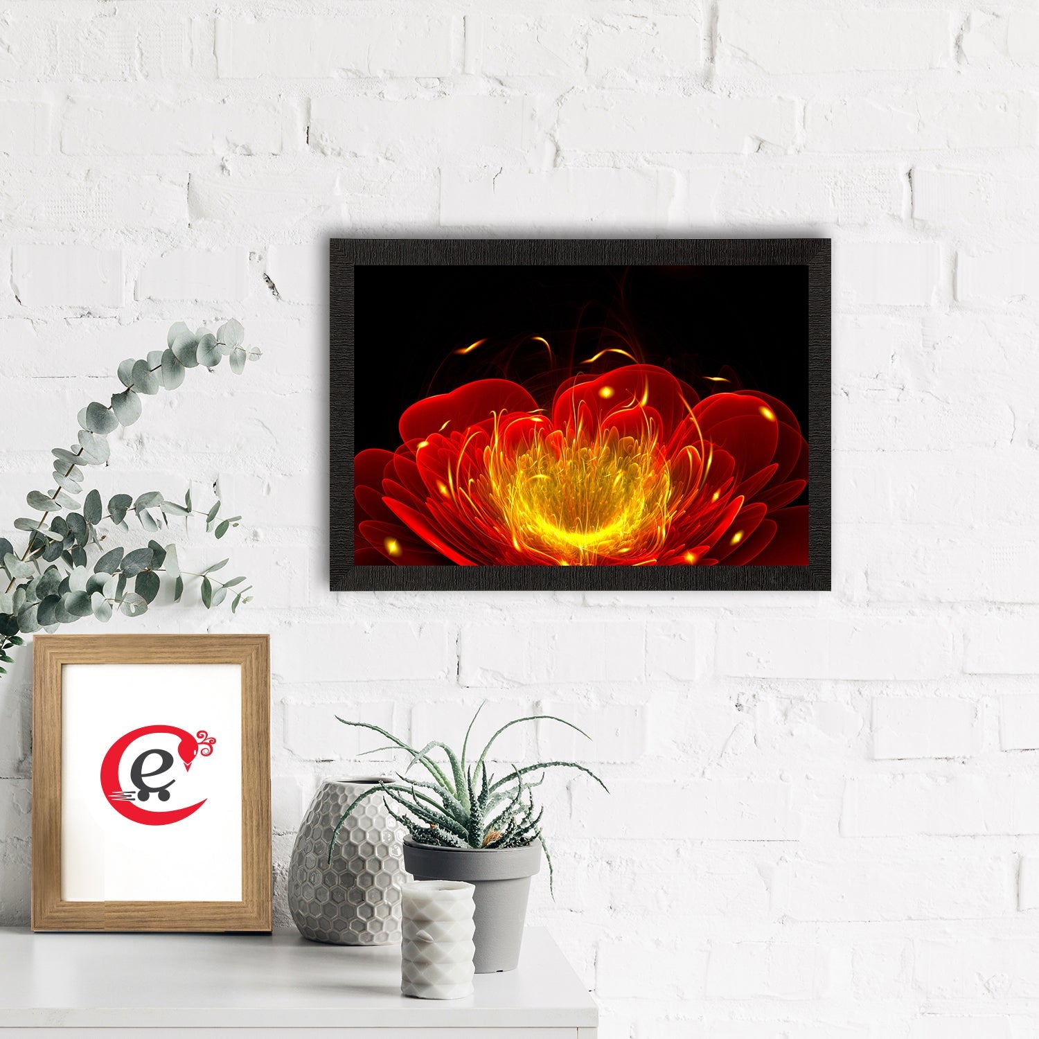 Glowing Flower Satin Matt Texture UV Art Painting Kafalo