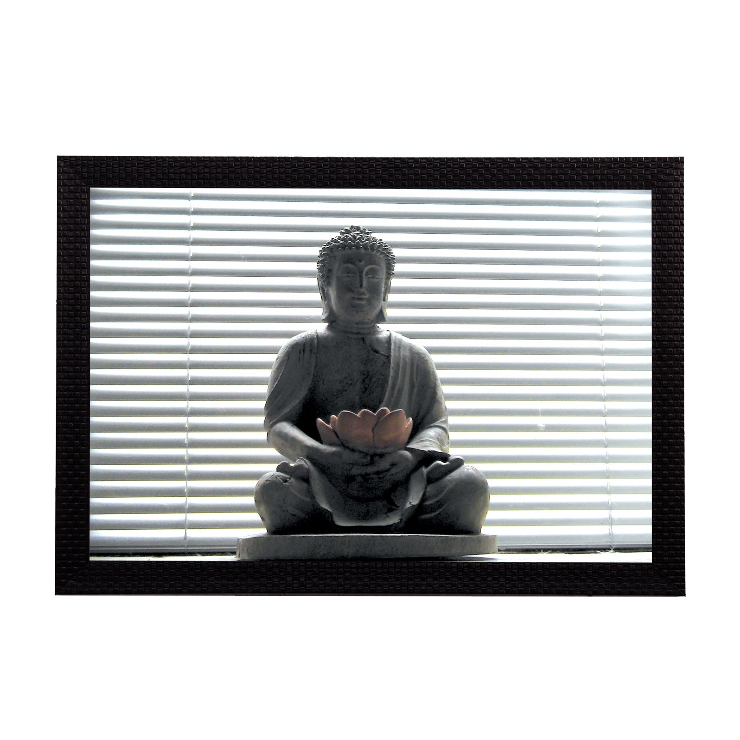 Peaceful Grey Lord Buddha Satin Matt Texture UV Art Painting Kafalo